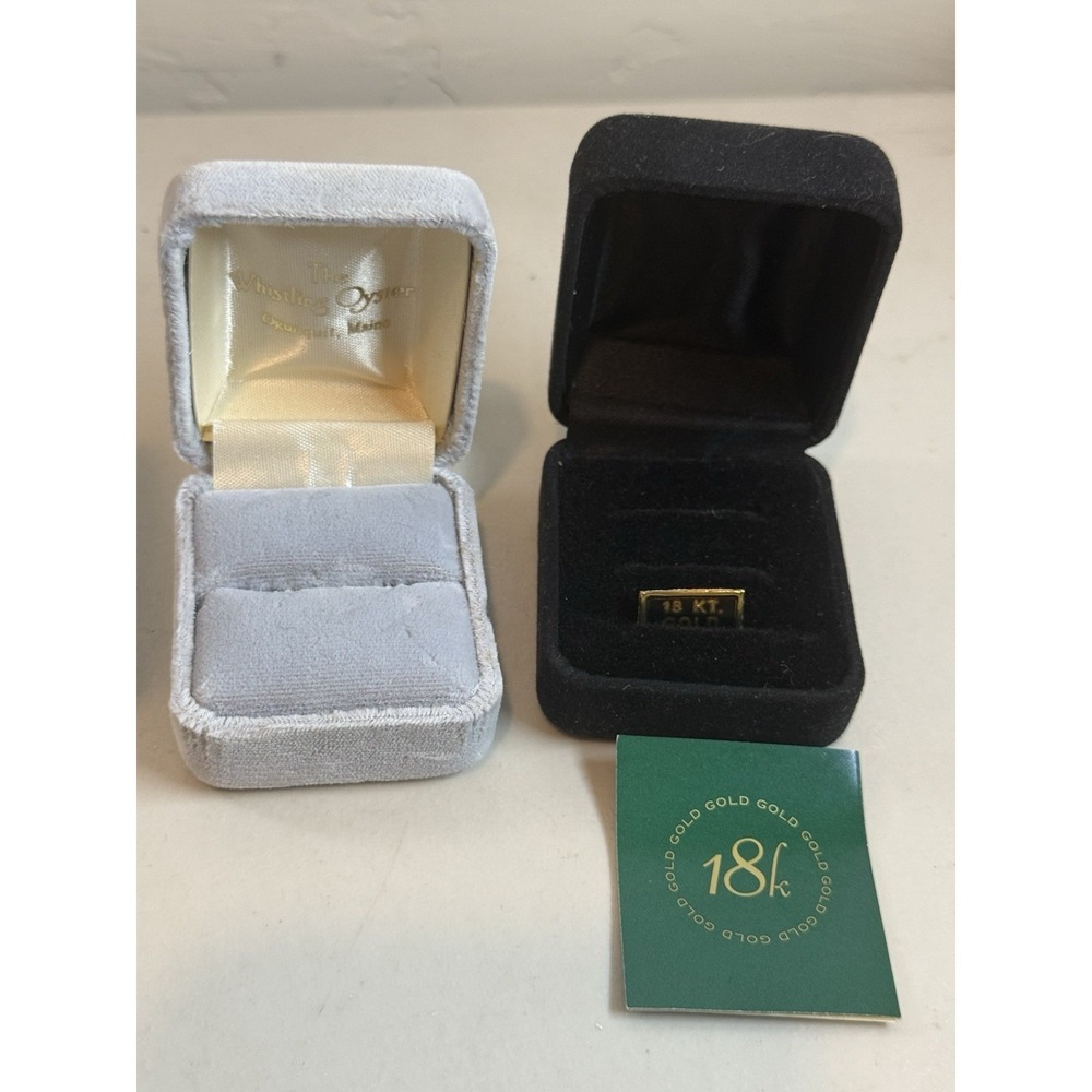 Lot 2 VTG Velvet Ring Box Set Pastel Black MCM Proposal Wedding Photo Prop